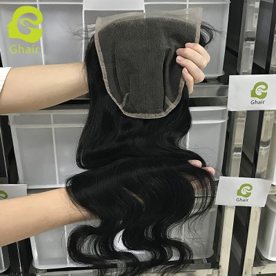 wholesale factory price natural black color body wave Virgin Hair bundles with free sample 7x7 transparent lace closure