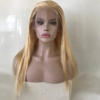 HOT SELLING Super Silky Soft 100% Remy Human Hair Blonde 613 frontal lace wig