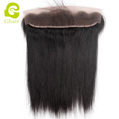 Wholesale 13*2 ear to ear lace closures with baby hair Brazilian lace frontal straight virgin human hair