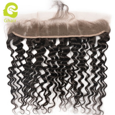 Deep wave 13x2 illusion Indian human hair ear to ear lace frontal